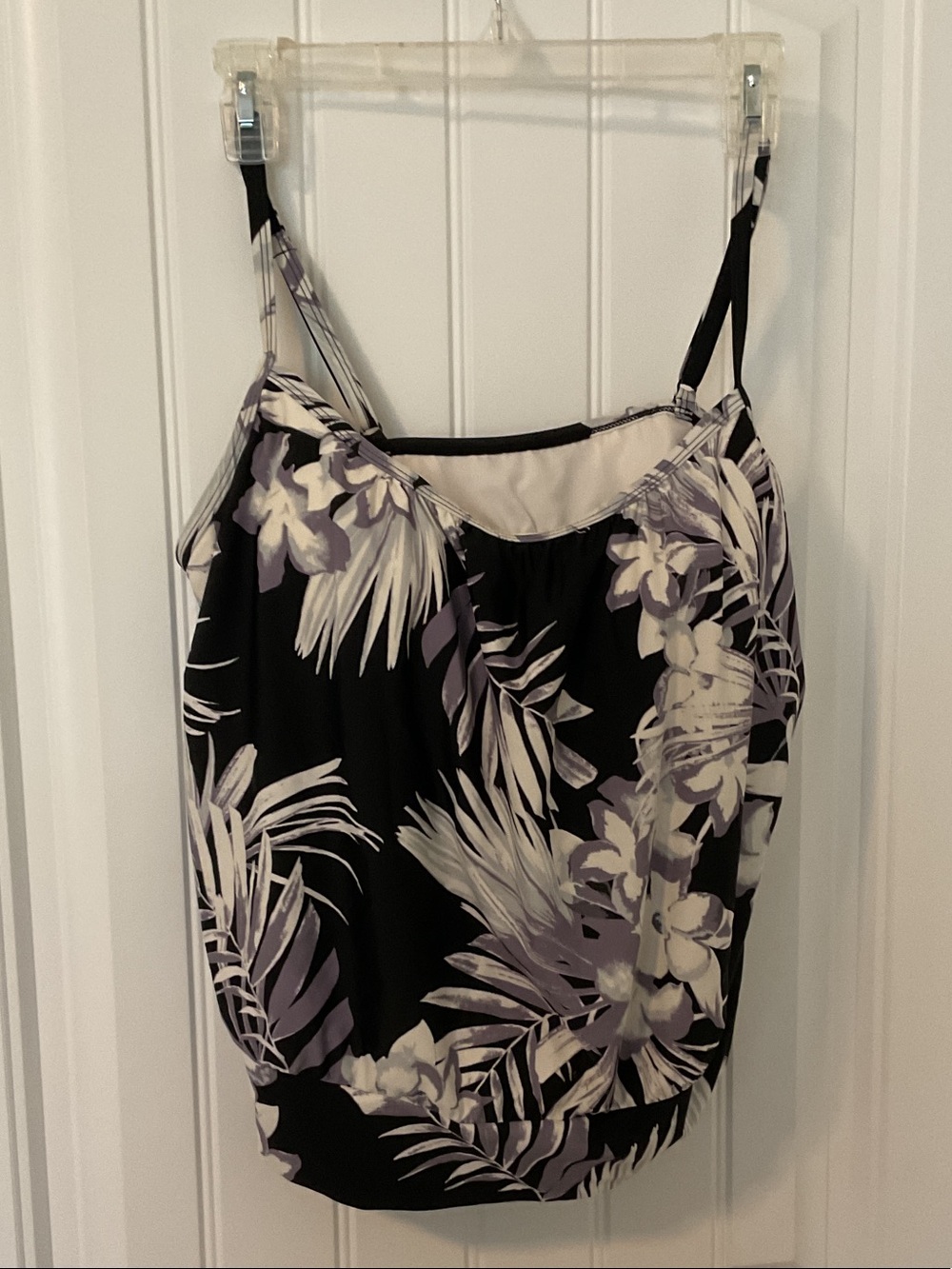Kona Sol Black & Lavender Floral Swim Camisole